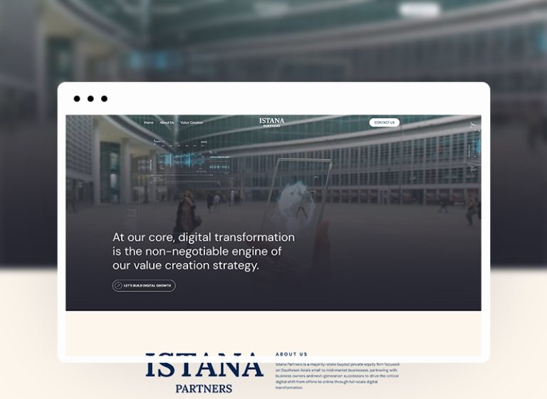 Istana Partners website designed by 8Web